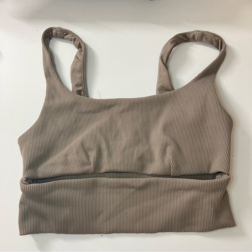 Alo ribbed sports bra with cut out